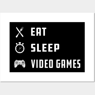 Video Gamer - Eat Sleep Video Games Posters and Art